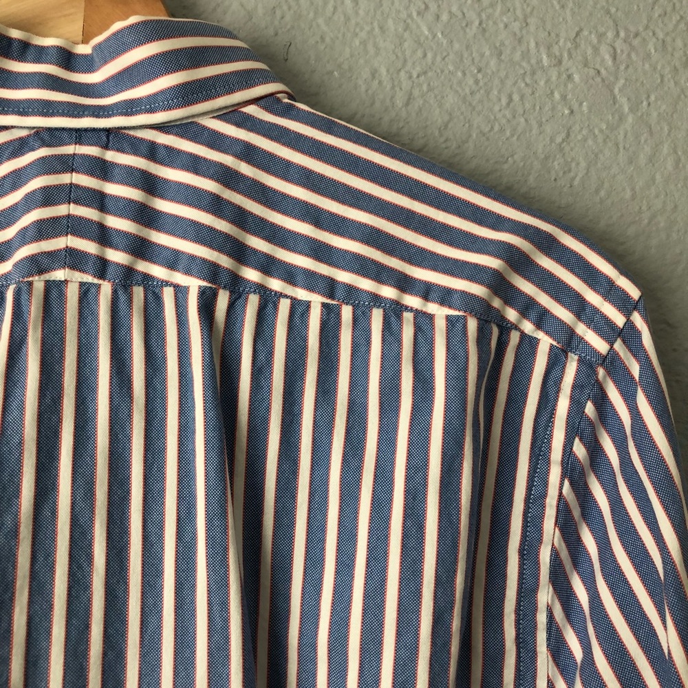 Express Design Studio Pinstriped Button Up Top - image 5